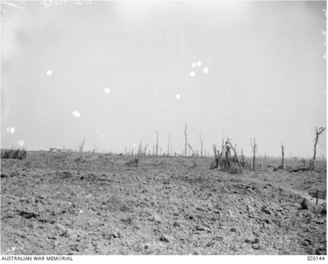 THE VILLAGE OF POZIERES AFTER THE EVENTS OF 25 JULY 1916. Image courtesy of the Australian War Memorial https://www.awm.gov.au/collection/EZ0144/